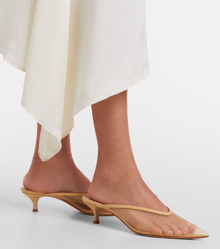 Le Monde Beryl Venetian leather-trimmed mules