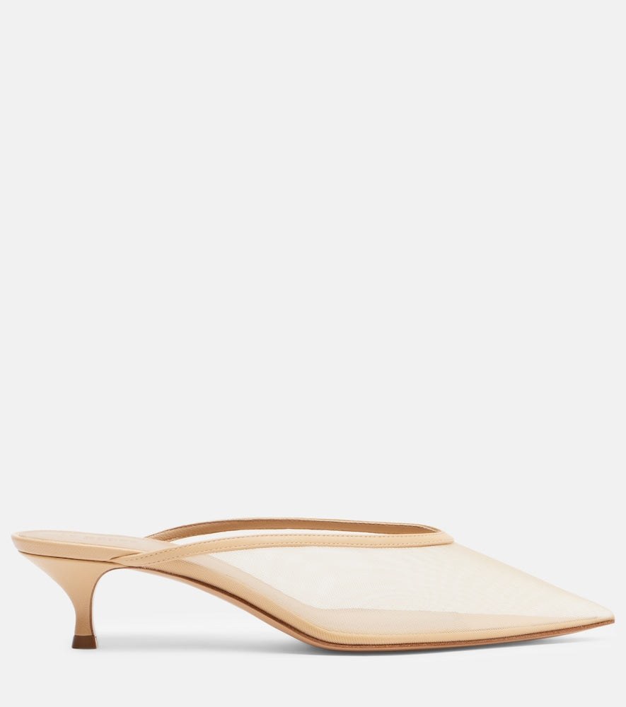 Le Monde Beryl Venetian leather-trimmed mules