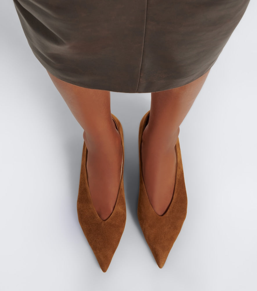 Le Monde Beryl Babouche suede pumps - Brown Mid Heel Pumps