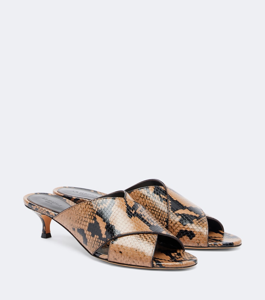 Le Monde Beryl Luca snake-effect leather mules in Brown - Heeled Sandals