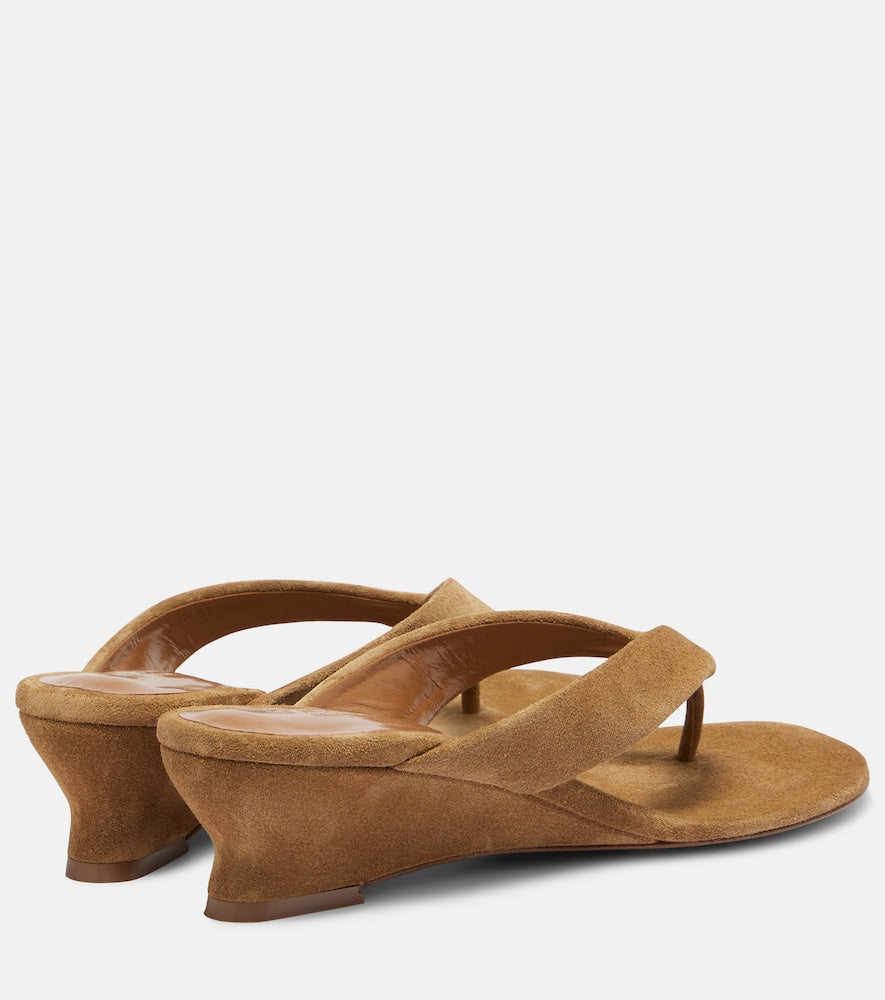 Beige Le Monde Beryl Micro Wedge 40 suede thong sandals - Heeled Sandals