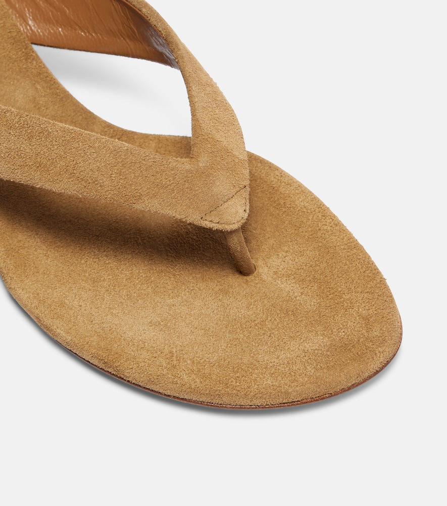 Beige Le Monde Beryl Micro Wedge 40 suede thong sandals - Heeled Sandals