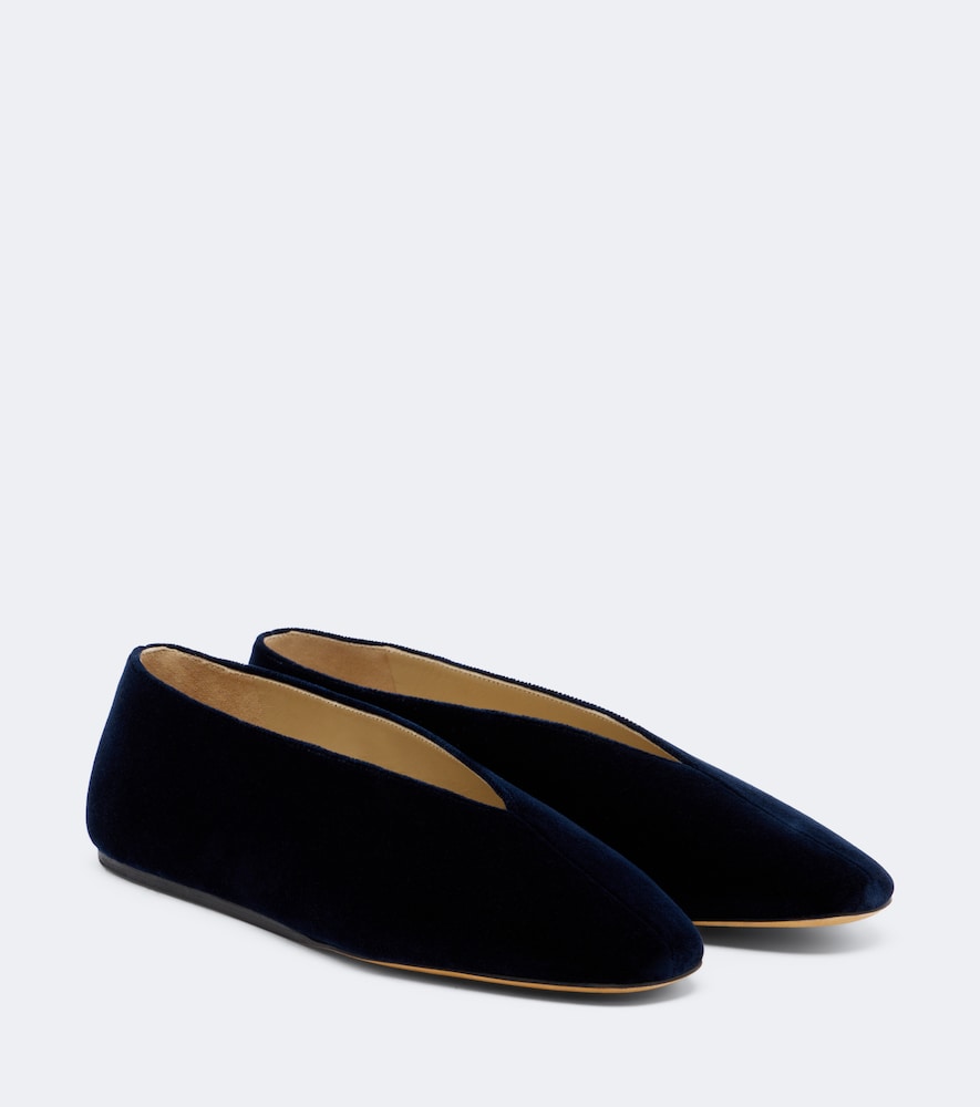 Blue Le Monde Beryl Olympia velvet ballet flats - Ballerina Flats