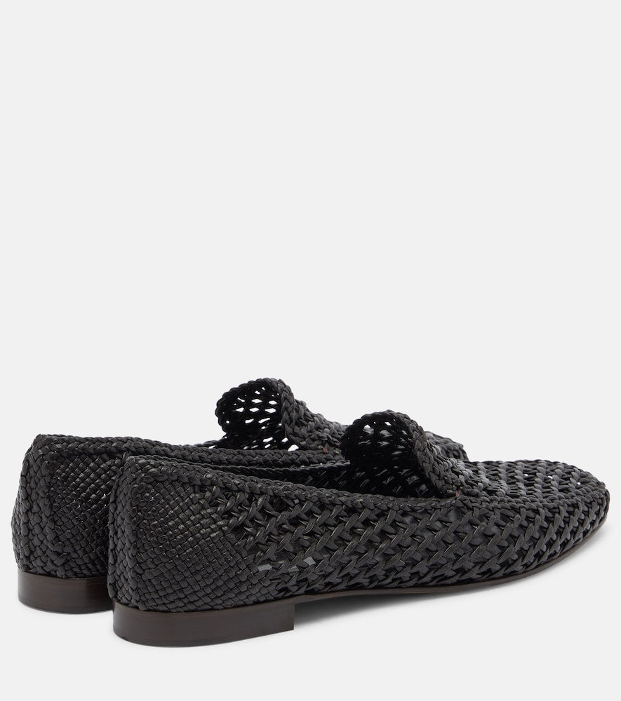 Black Le Monde Beryl Soft woven leather slip-on shoes - Loafers