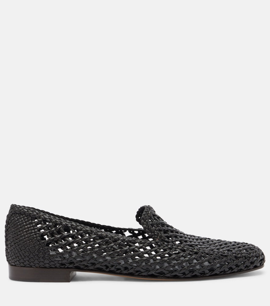 Black Le Monde Beryl Soft woven leather slip-on shoes - Loafers