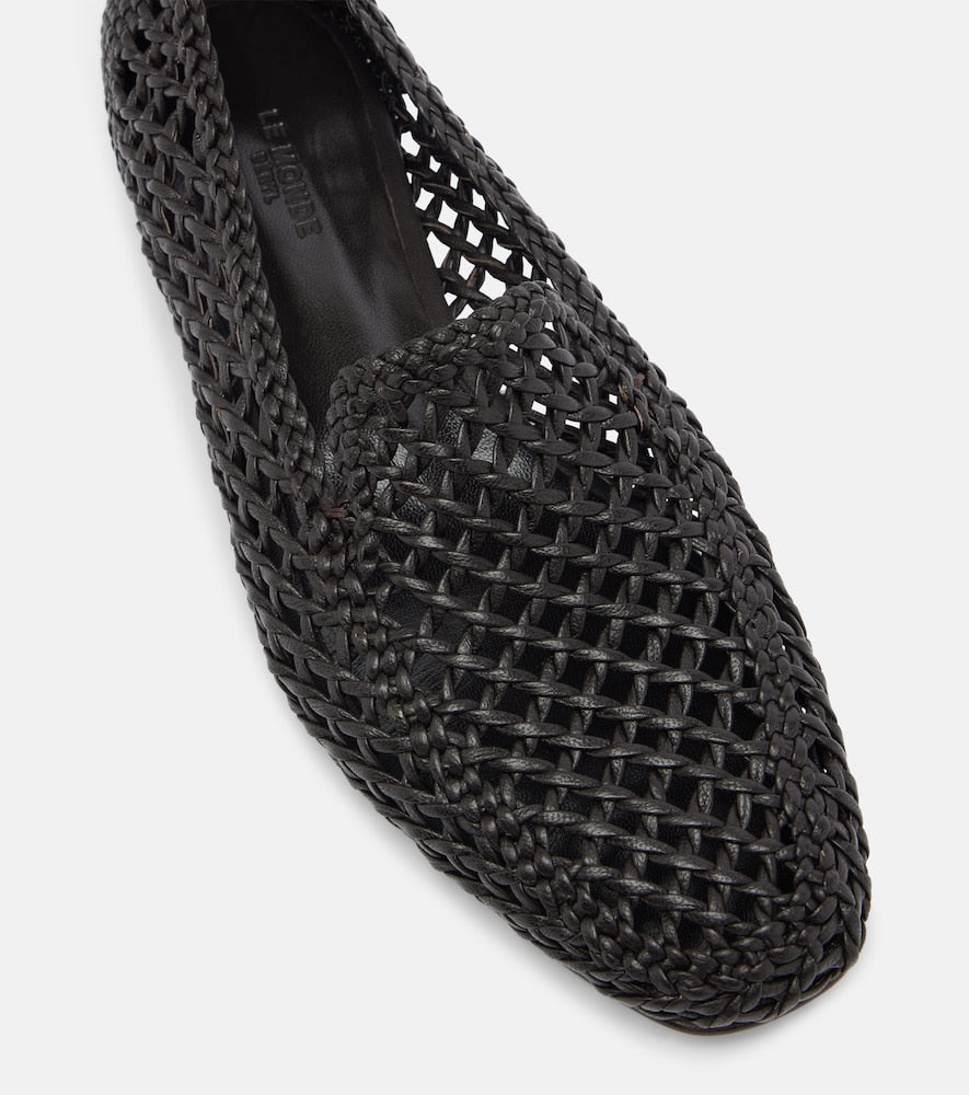Black Le Monde Beryl Soft woven leather slip-on shoes - Loafers