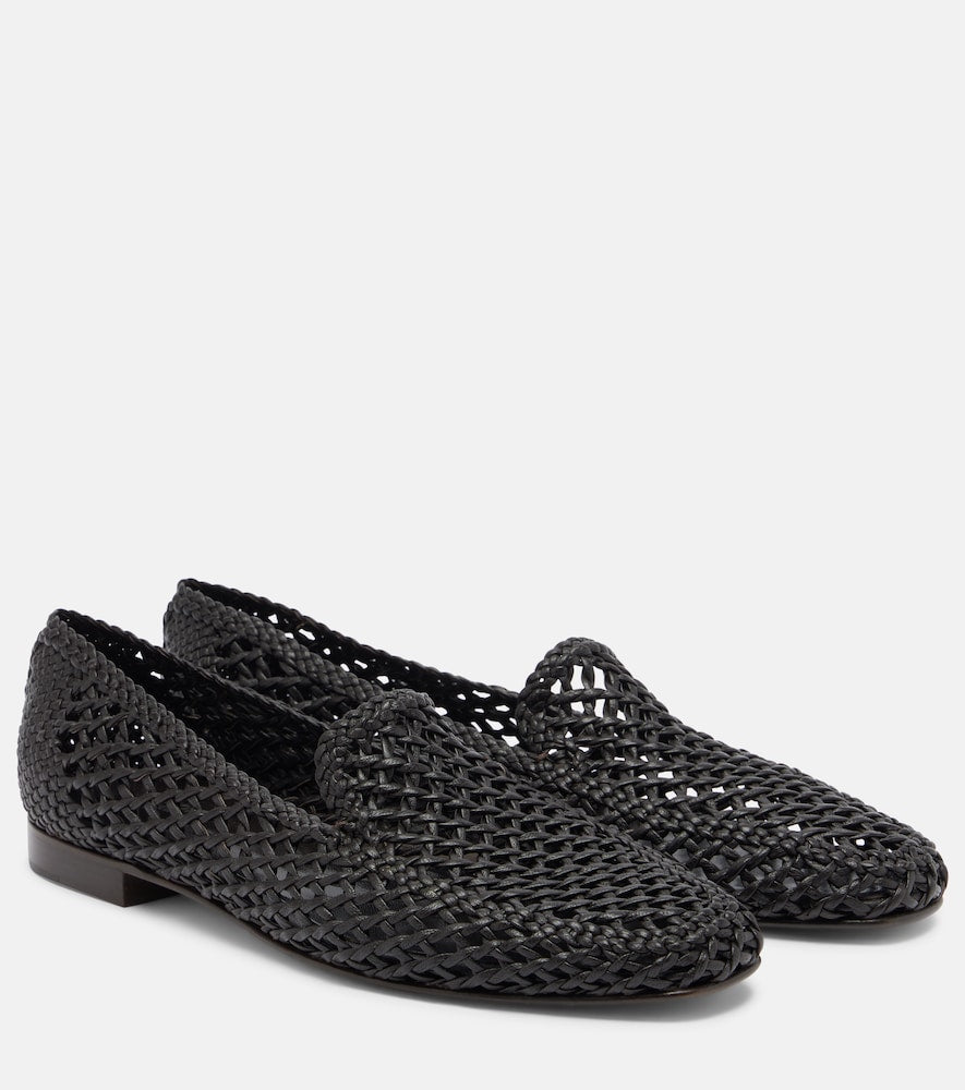 Black Le Monde Beryl Soft woven leather slip-on shoes - Loafers