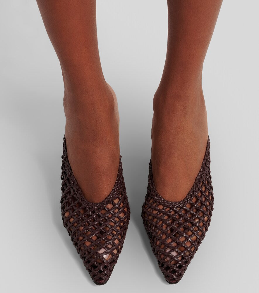 Burgundy Le Monde Beryl Victoria leather wedge mules - Mid Heel Pumps