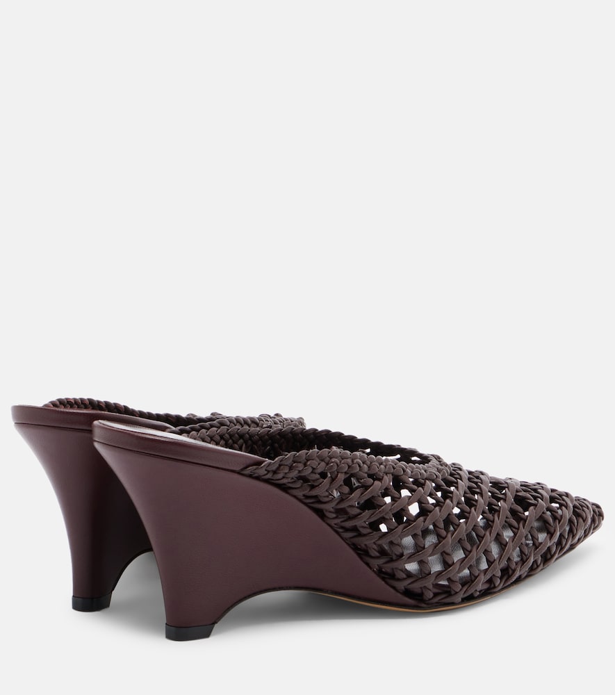 Burgundy Le Monde Beryl Victoria leather wedge mules - Mid Heel Pumps