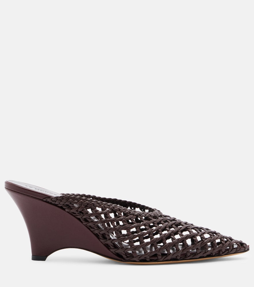 Burgundy Le Monde Beryl Victoria leather wedge mules - Mid Heel Pumps
