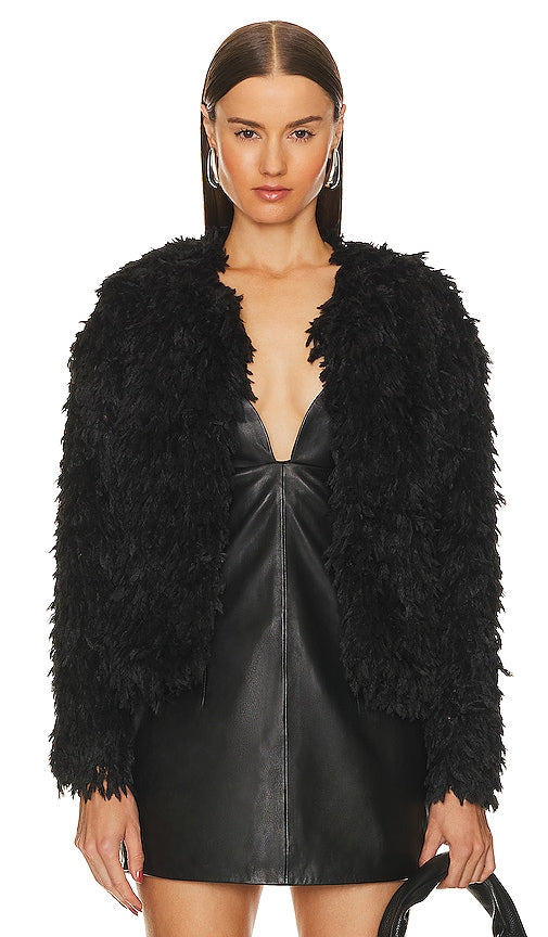 Le Superbe Power Trip Faux Fur Jacket in Cream