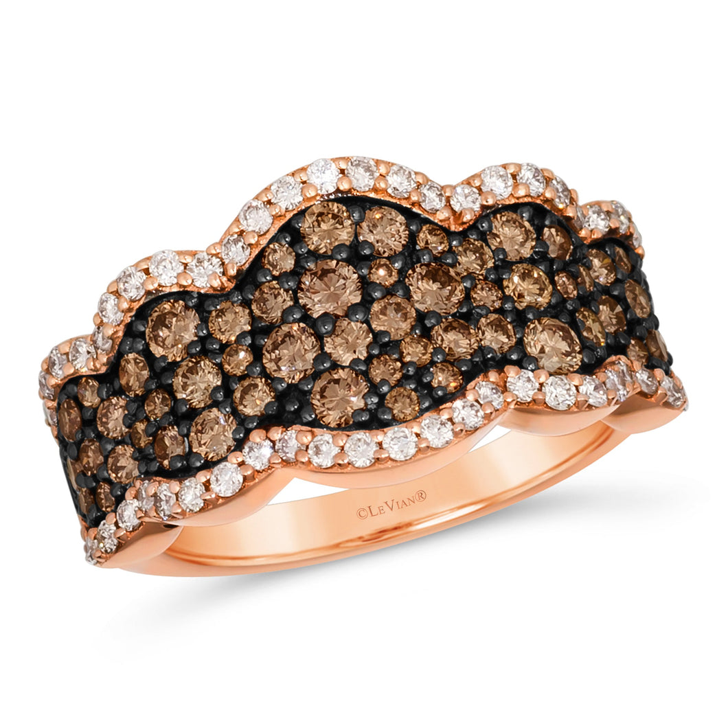 Le Vian(R) 1 1/3ctw Chocolate Diamonds(R) and Nude Diamonds(tm) 14k Strawberry Gold(tm) Ring
