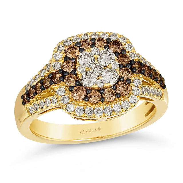 Le Vian(R) 1 1/8ctw Nude Diamonds(tm) and Chocolate Diamonds(R) 14k Honey Gold(tm) Ring