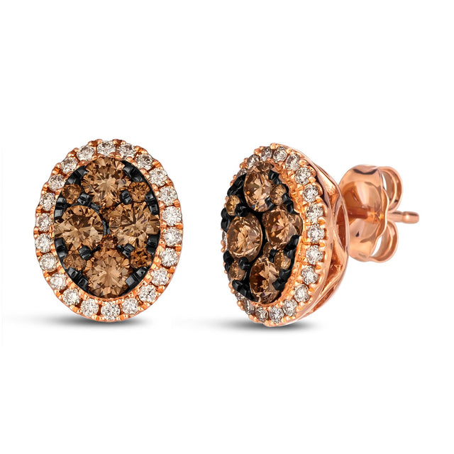 Le Vian(R) 1 3/8ctw Chocolate Diamonds(R) and Nude Diamonds(tm) 14k Strawberry Gold(R) Earrings
