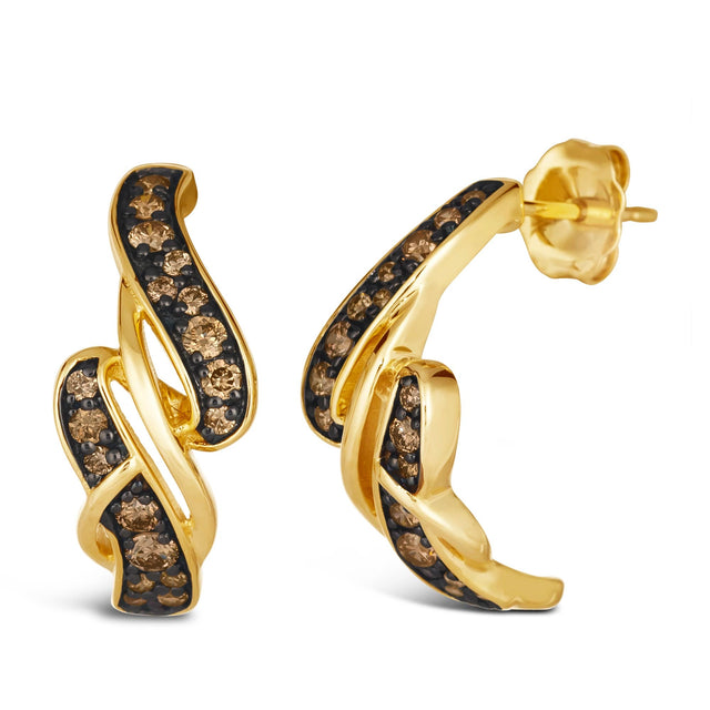 Le Vian(R) 1/2ctw Chocolate Diamonds(R) 14k Honey Gold(tm) Earrings