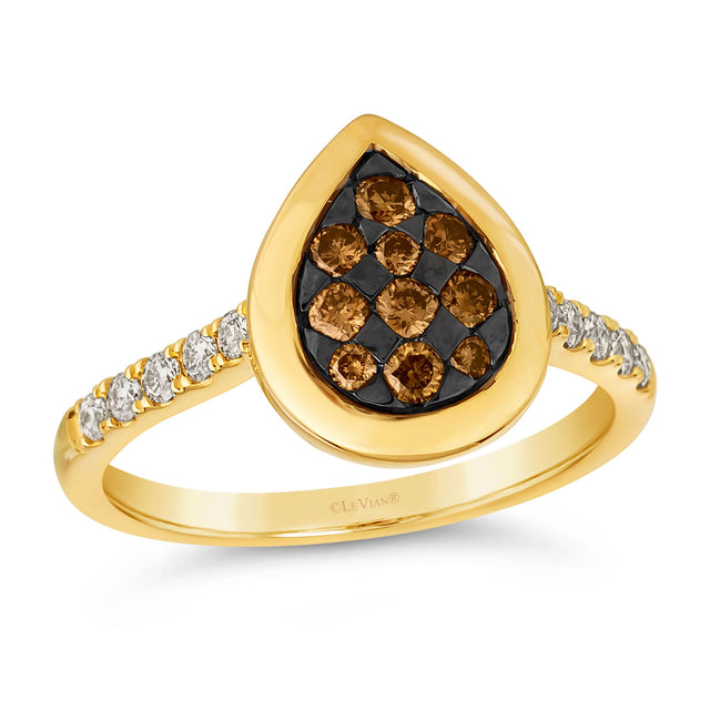 Le Vian(R) 1/2ctw Chocolate Diamonds(R) and Nude Diamonds(tm) 14k Honey Gold(tm) Ring