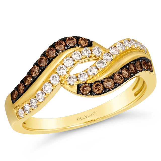 Le Vian(R) 1/2ctw Chocolate Diamonds(R) and Nude Diamonds(tm) 14k Honey Gold(tm) Ring