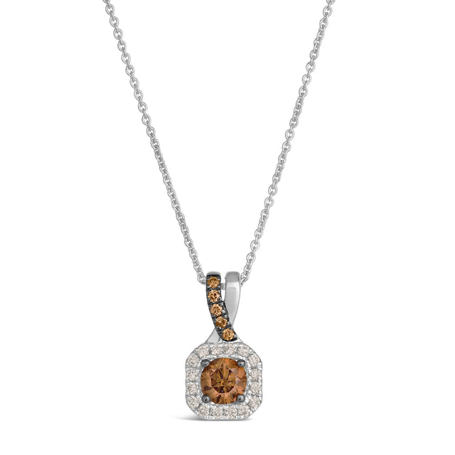 Le Vian(R) 1/2ctw Chocolate Diamonds(R) and Nude Diamonds(tm) 14k Vanilla Gold(R) Pendant Necklace