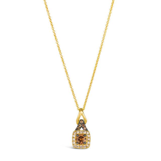Le Vian(R) 1/3ctw Chocolate Diamonds(R) and Nude Diamonds(tm) 14k Honey Gold(tm) Pendant Necklace