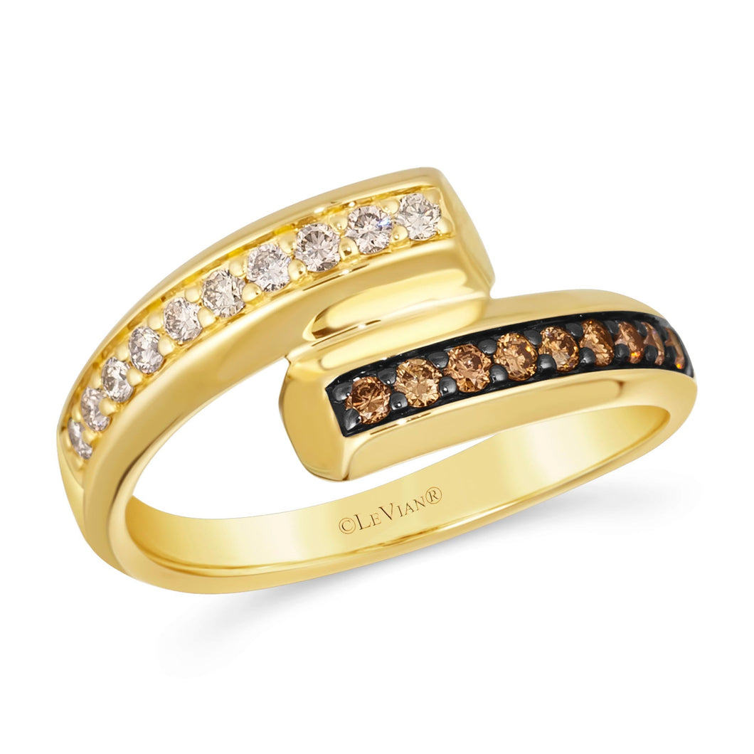 Le Vian(R) 1/3ctw Chocolate Diamonds(R) and Nude Diamonds(tm) 14k Honey Gold(tm) Ring | Size 7