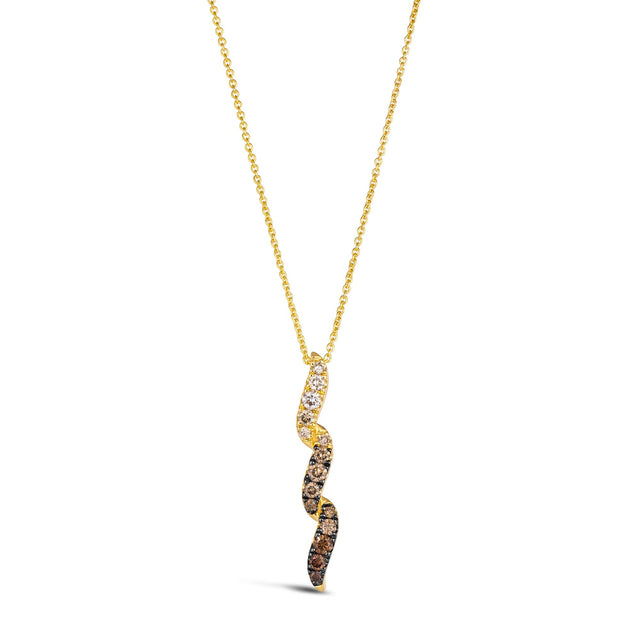 Le Vian(R) 1/3ctw Chocolate Ombre Diamonds(R) 14k Honey Gold(tm) Pendant Necklace
