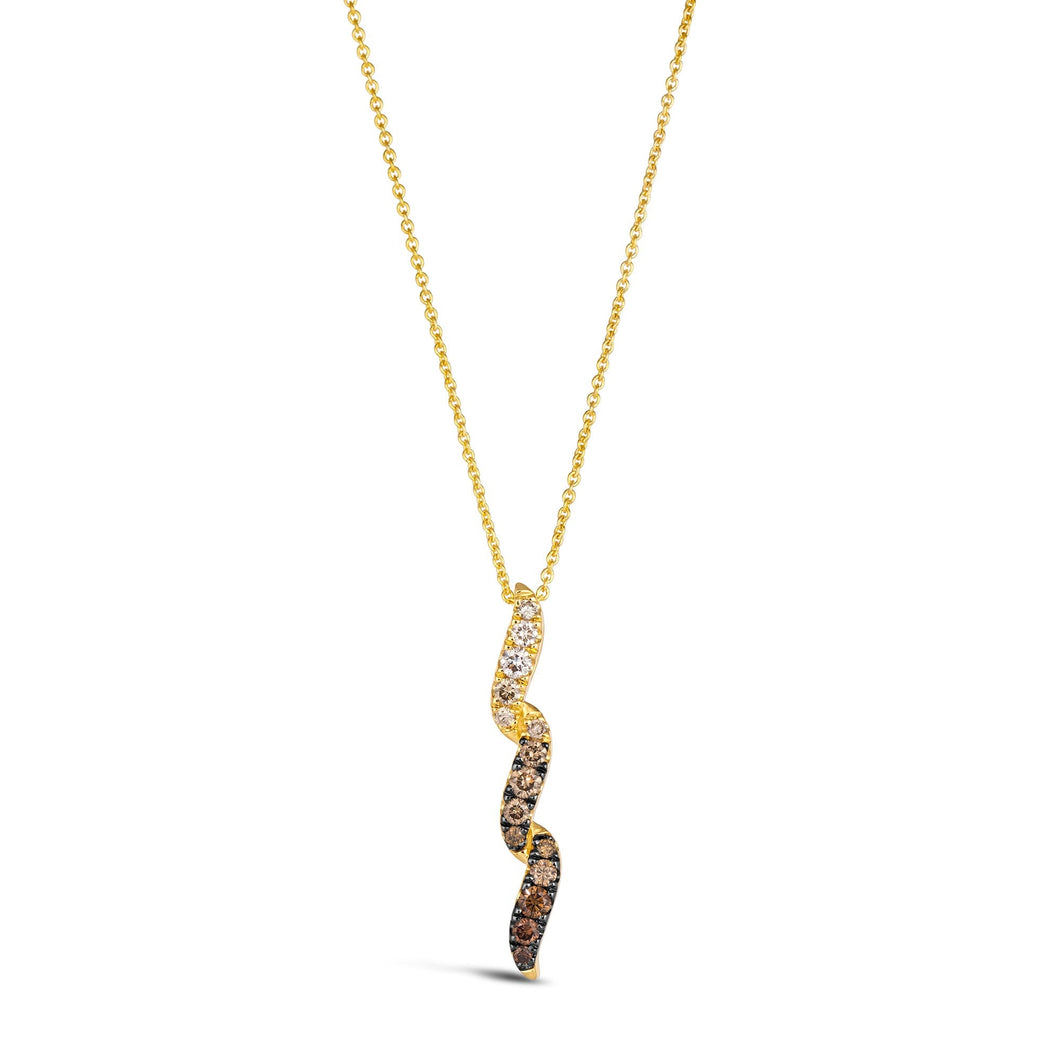 Le Vian(R) 1/3ctw Chocolate Ombre Diamonds(R) 14k Honey Gold(tm) Pendant Necklace
