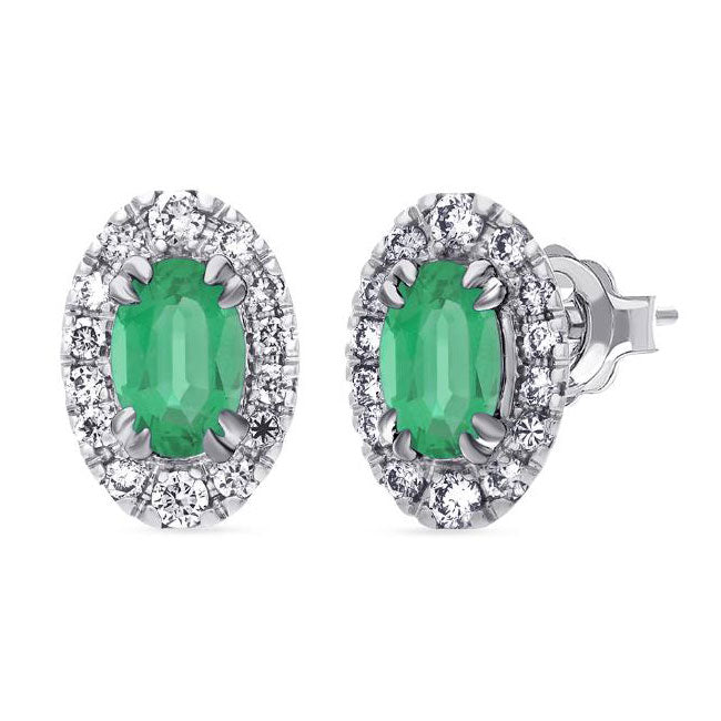Le Vian(R) 1/3ctw Nude Diamonds(tm) and Costa Smeralda Emeralds(tm) 14k Vanilla Gold(R) Earrings