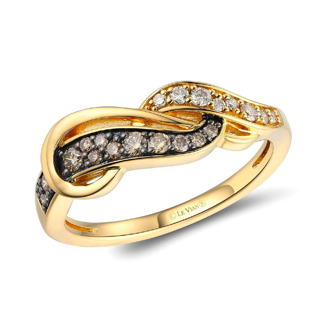 Le Vian(R) 1/4ctw Chocolate Diamonds(R) and Nude Diamonds(tm) 14k Honey Gold(tm) Ring
