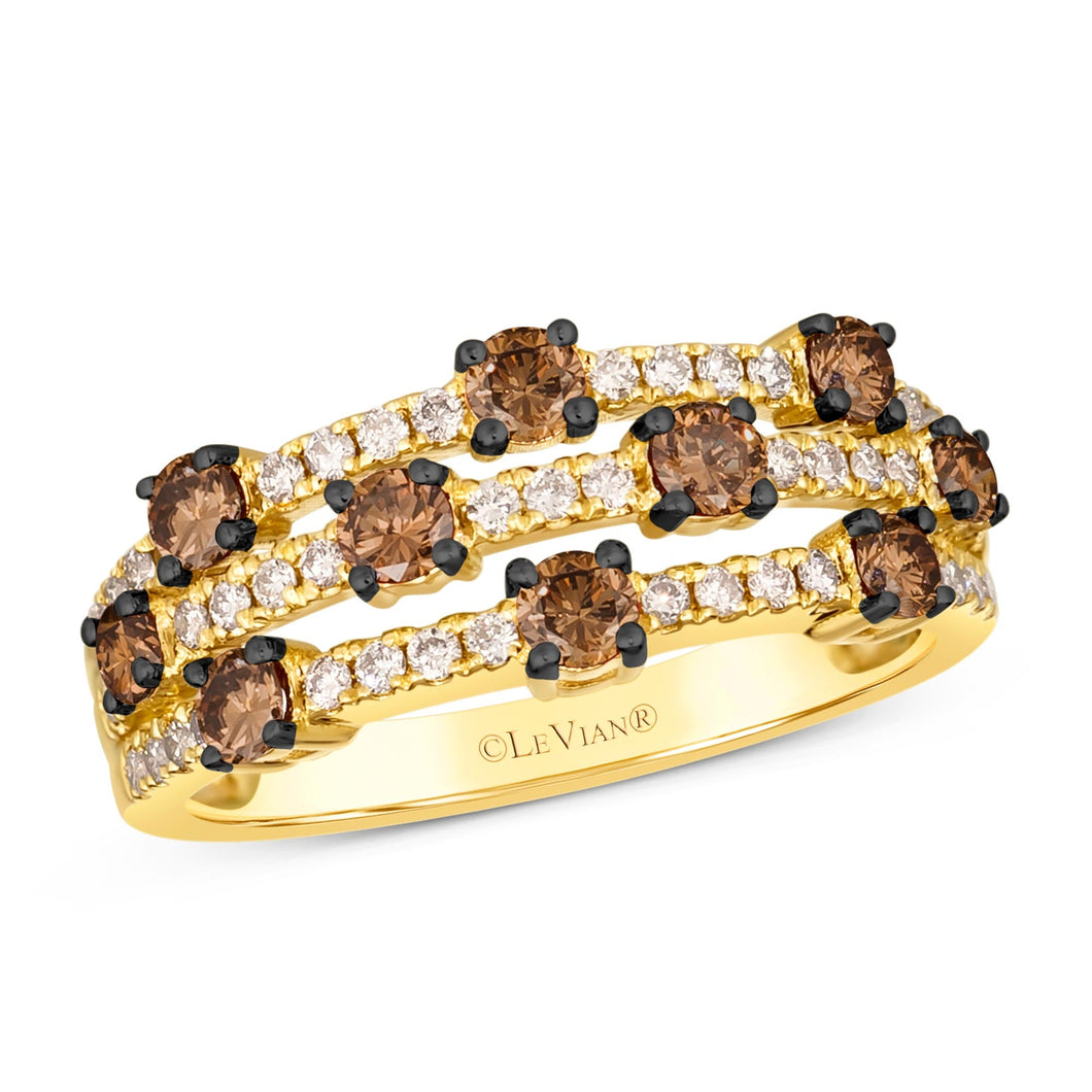 Le Vian(R) 1ctw Chocolate Diamonds(R) and Nude Diamonds(tm) 14k Honey Gold(tm) Ring | Size 7