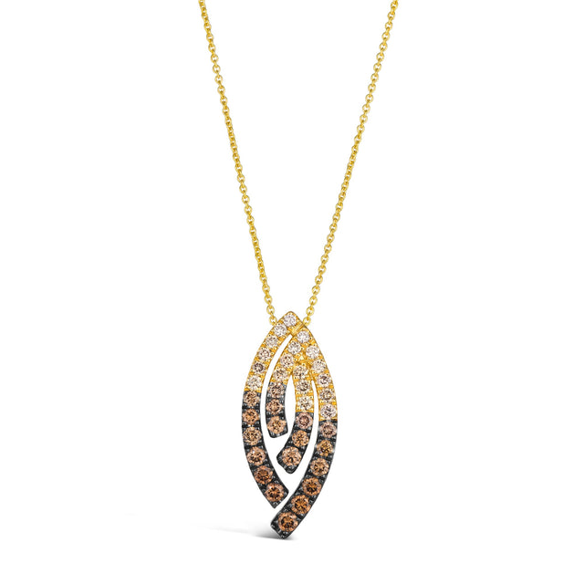 Le Vian(R) 1ctw Chocolate Ombre Diamonds(R) 14k Honey Gold(tm) Pendant Necklace