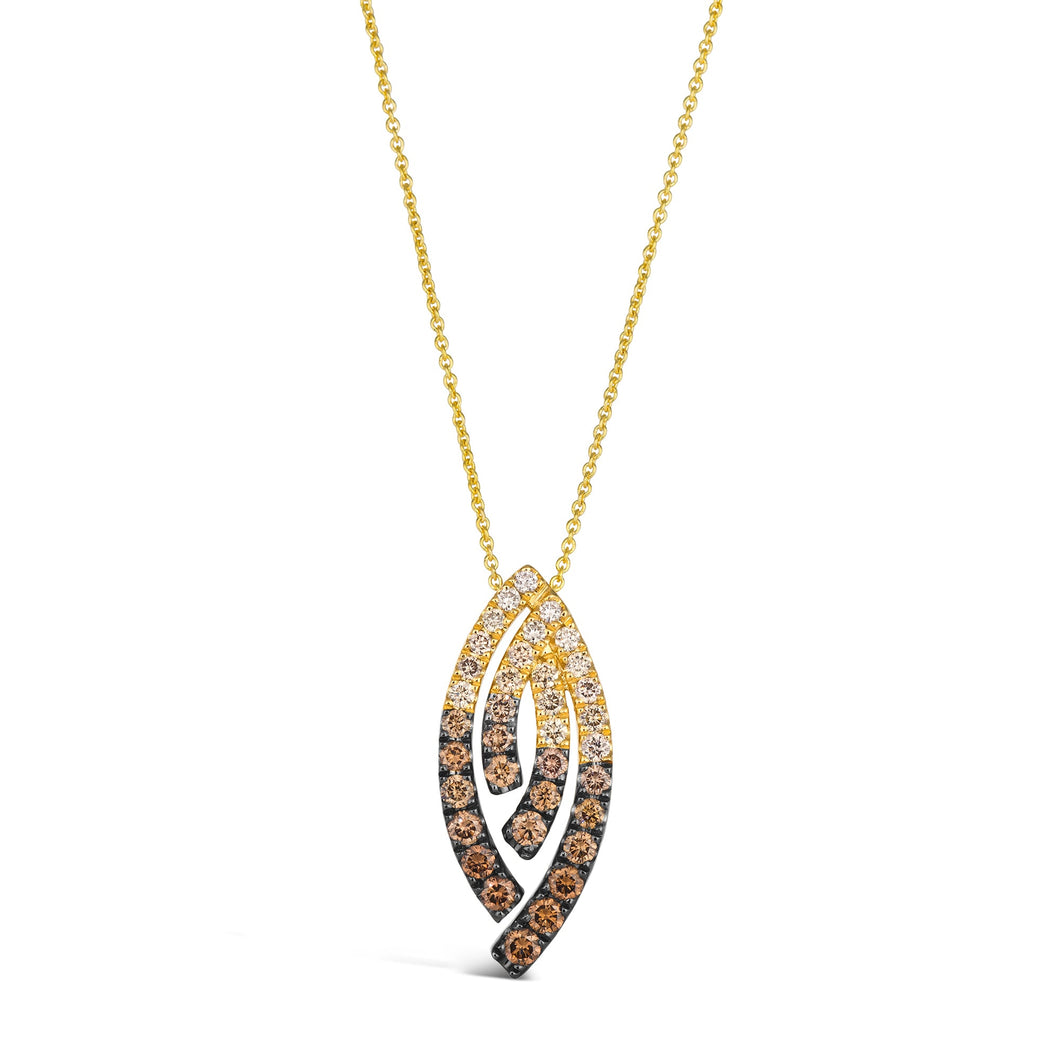 Le Vian(R) 1ctw Chocolate Ombre Diamonds(R) 14k Honey Gold(tm) Pendant Necklace