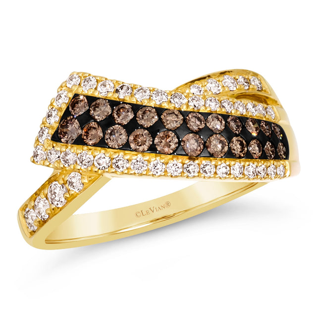 Le Vian(R) 3/4ctw Chocolate Diamonds(R) and Nude Diamonds(tm) 14k Honey Gold(tm) Ring