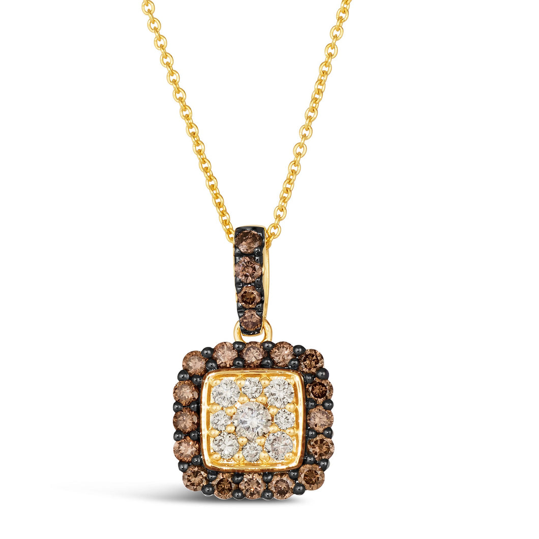 Le Vian(R) 3/4ctw Nude Diamonds(tm) and Chocolate Diamonds(R) 14k Honey Gold(tm) Pendant Necklace