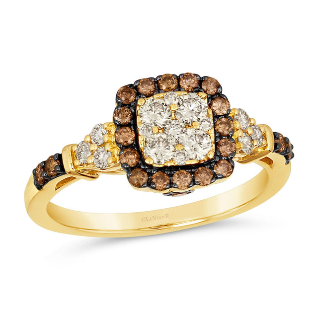 Le Vian(R) 3/4ctw Nude Diamonds(tm) and Chocolate Diamonds(R) 14k Honey Gold(tm) Ring