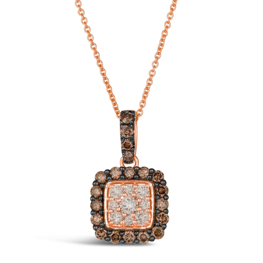 Le Vian(R) 3/4ctw Nude Diamonds(tm) and Chocolate Diamonds(R) 14k Strawberry Gold(R) Pendant Necklace