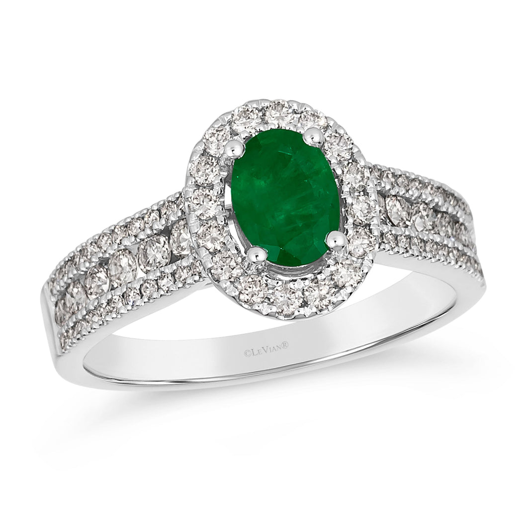 Le Vian(R) 3/4ctw Nude Diamonds(tm) and Costa Smeralda Emeralds(tm) 14k Vanilla Gold(R) Ring