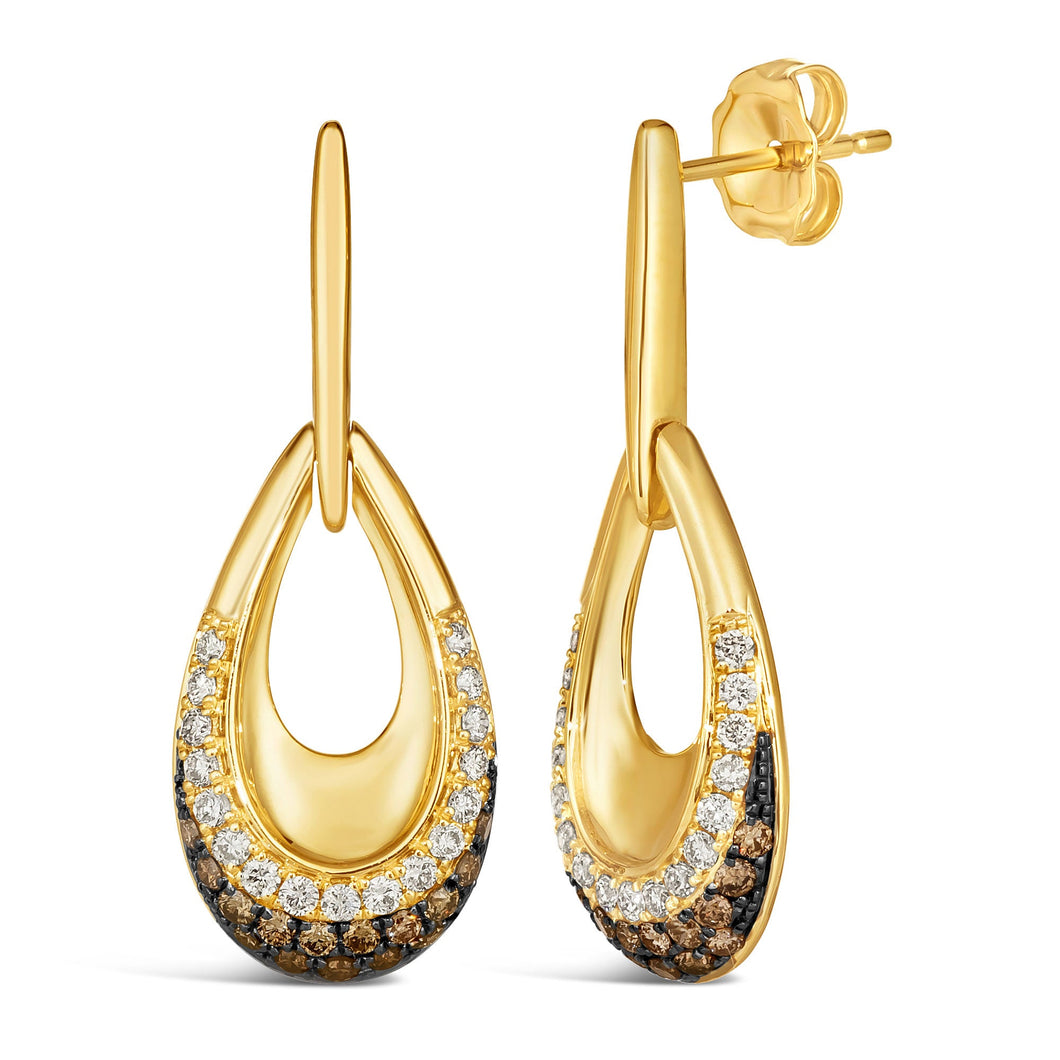 Le Vian(R) 5/8ctw Chocolate Ombre Diamonds(R) 14k Honey Gold(tm) Earrings