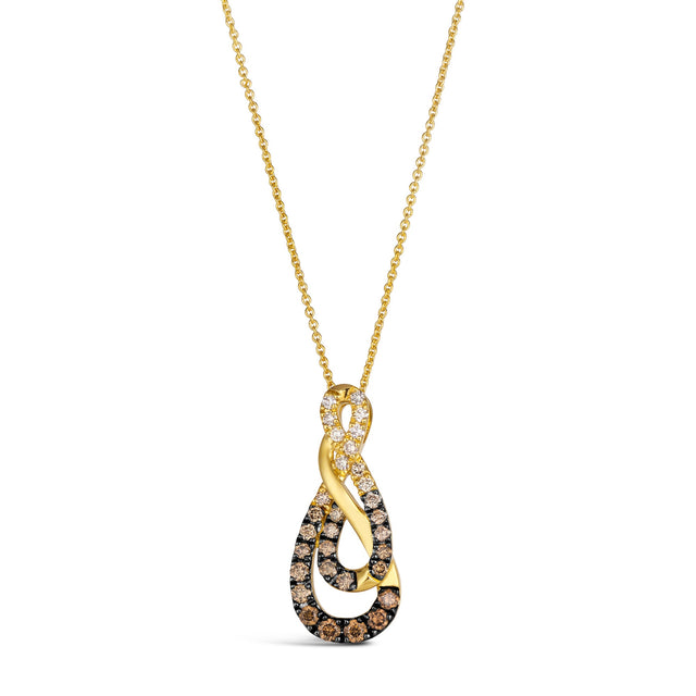 Le Vian(R) 5/8ctw Chocolate Ombre Diamonds(R) 14k Honey Gold(tm) Pendant Necklace
