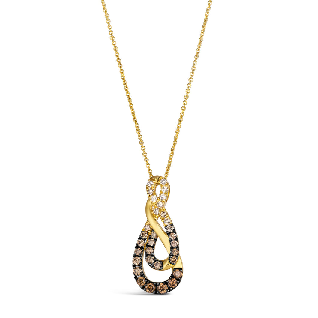Le Vian(R) 5/8ctw Chocolate Ombre Diamonds(R) 14k Honey Gold(tm) Pendant Necklace