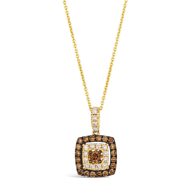 Le Vian(R) 5/8ctw Nude Diamonds(tm) and Chocolate Diamonds(R) 14k Honey Gold(tm) Pendant Necklace