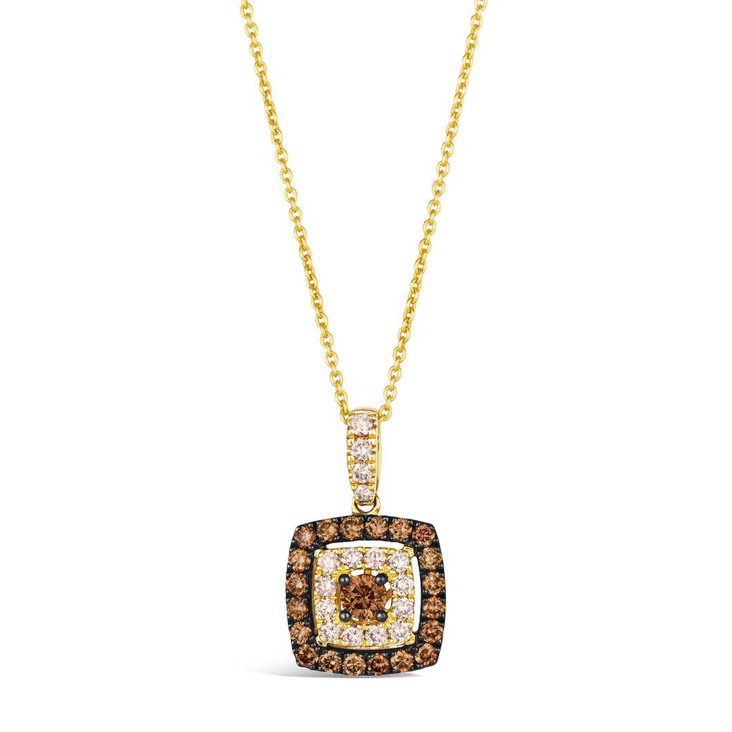 Le Vian(R) 5/8ctw Nude Diamonds(tm) and Chocolate Diamonds(R) 14k Honey Gold(tm) Pendant Necklace