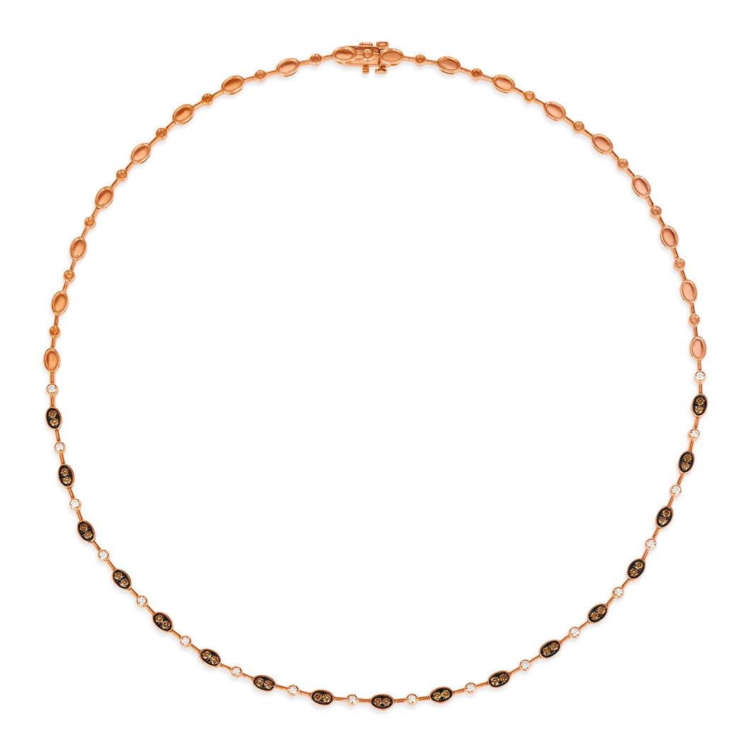 Le Vian(R) 7/8ctw Chocolate Diamonds(R) and Nude Diamonds(tm) Strawberry Gold(tm) Necklace