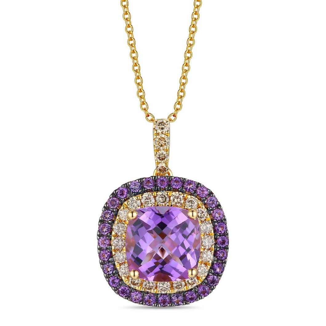Le Vian(R) Grape Amethyst(tm) 3/8ctw Nude Diamonds(tm) 14k Honey Gold(tm) Pendant Necklace