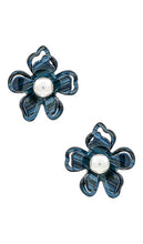 Lele Sadoughi Azalea Button Earrings in Blue