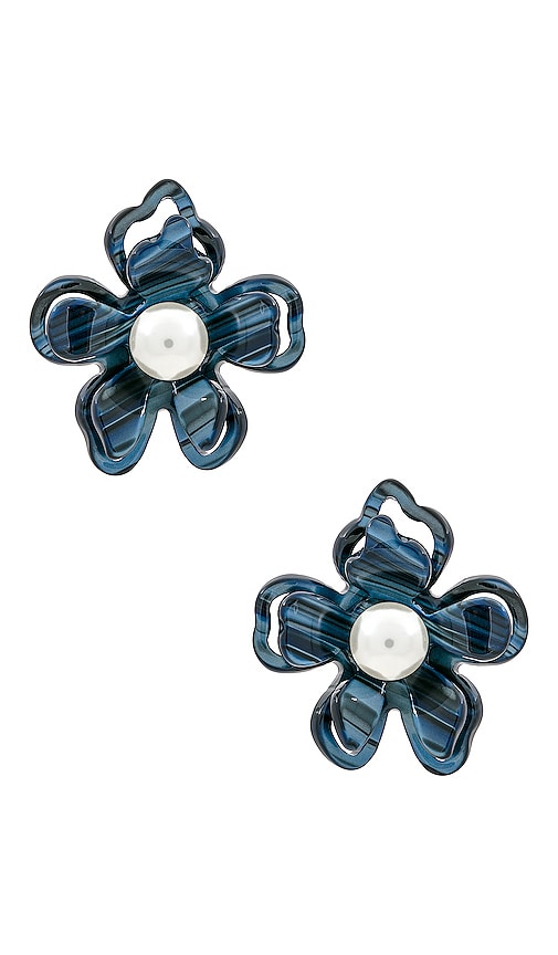 Lele Sadoughi Azalea Button Earrings in Blue