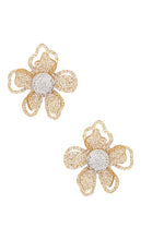 Lele Sadoughi Azalea Statement Earrings in Metallic Gold