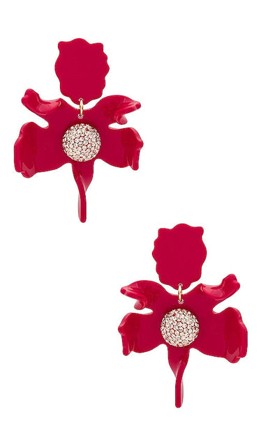 Lele Sadoughi Crystal Lily Earrings in Red