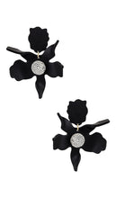 Lele Sadoughi Crystal Lily Pierced Earrings in Black