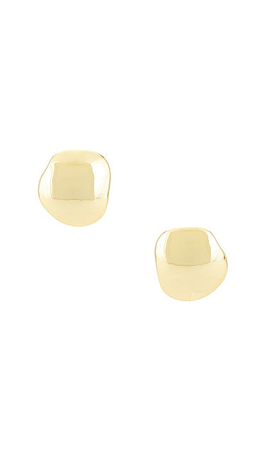 Lele Sadoughi Discus Button Earrings in Metallic Gold