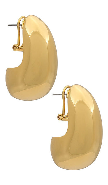 Lele Sadoughi Dome Hoop Earrings in Metallic Gold